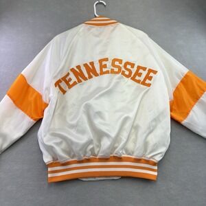 Tennessee Volunteers Vols Satin Snap Button Bomber Jacket Quilt Lined Vintage 80